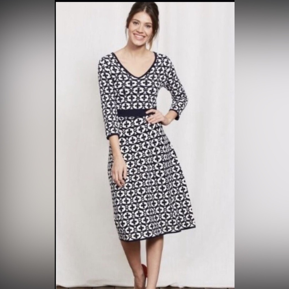 BODEN Amy Sweater Snapdragon Linked Floral
Knit Dress Fit Flare size 10